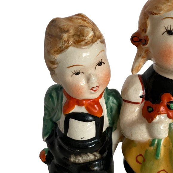 MCM Boy Girl Lamb Figurine Hand Painted Occupied Japan Vintage Repaired READ - Picture 6 of 12